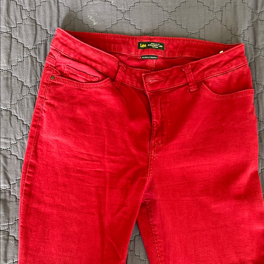 Lee Women's High Rise Red Jeans